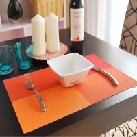 【CC】▧✗❁  WHQ 4 Pcs/set Placemats Table Color Block Dining Disc Coasters Mantel Napperon 30x45cm Plate Bar Tapete de lugar