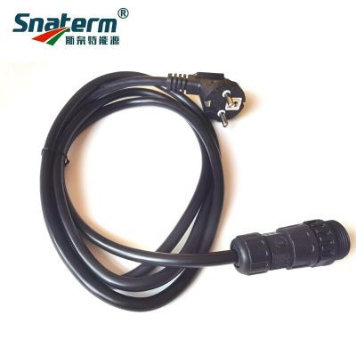 Limited Time Discounts 3 Pin M25 Female Connector 2 Meter AC Power Cord With Euro Socket For WVC Series 600-2800W Micro Grid Tie Inverter