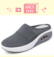 2021 half drag white shoes ladies non-heel one-step womens lazy shoes large size flat mesh shoes