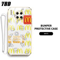 YBD เคสโทรศัพท์ดีไซน์ McDonald สำหรับ Huawei Y9A Nova 8i Mate 10 Pro Mate 20 Pro Mate 30 Pro Mate 40 Pro Mate 50 Pro ปกป้องเลนส์มืออาชีพอย่างหรูหราชุบ6D ซิลิโคนนิ่ม