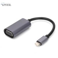 LFYE5L การเหวี่ยงหน้าจอและการเล่น การแสดงรูปแบบความละเอียดสูง อินเทอร์เฟซ VGA USB C ถึง VGA การเชื่อมต่อจอแสดงผล 1080P สายเคเบิลจอแสดงผล อะแดปเตอร์ขยาย อะแดปเตอร์สายวิดีโอ สายแปลงคอมพิวเตอร์ อะแดปเตอร์ USB C เป็น VGA ตัวแปลง USB C เป็น VGA