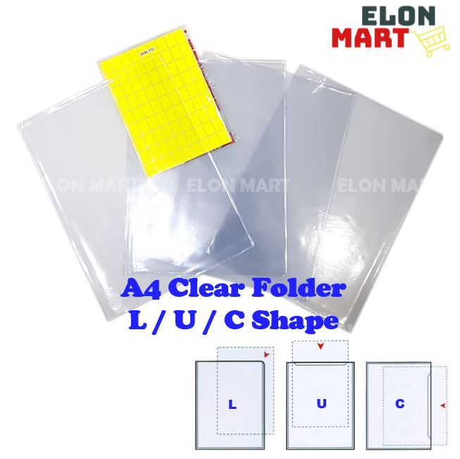 [A4] Clear Folder A4 PVC Document Clear Holder Clear File L Shape / U ...