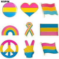 ความภาคภูมิใจธงโลหะ Pansexual Lencana Pin เข็มกลัดตกแต่งหมุดสำหรับ XY0135-1เสื้อผ้า