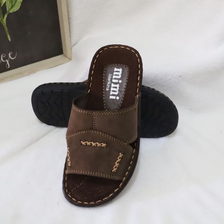 🅿🅷]COD Men Casual Slipper Leather Type Marikina Tahi Style | Lazada PH