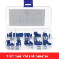 【LZ】 50pcs 3296X series 100R 500R 1K 2K 5K 10K 20K 50K 100K 500K  multi-turn potentiometer 10K Variable resistors With box set