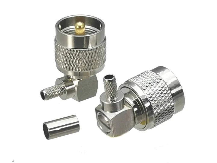 Cavo Coassiale RG58 Con Connettori PL259 Maschio A 90° – 10 Ft, Angolo Retto, Piazzato Oro