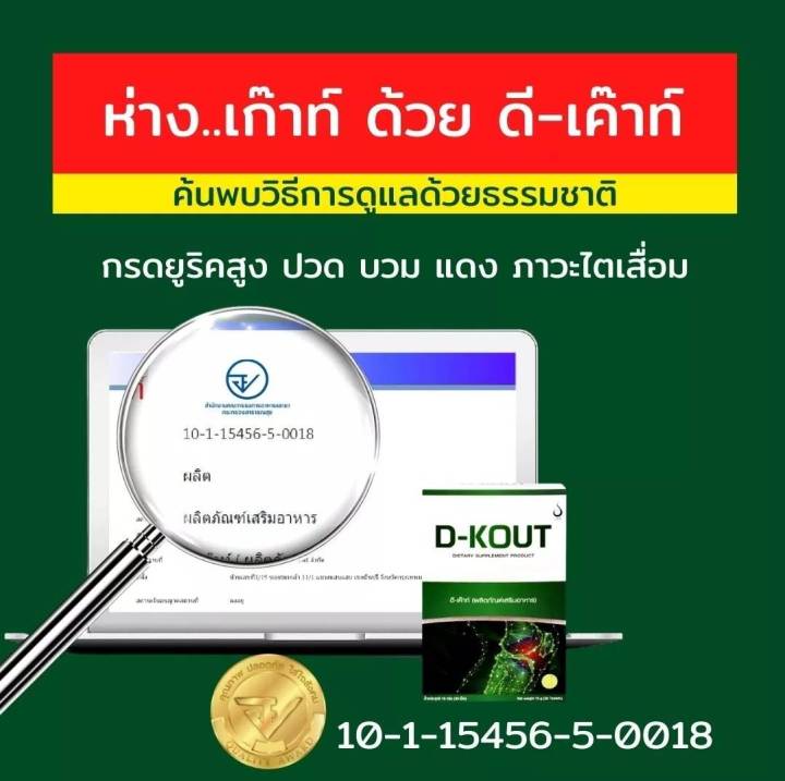 ดีเก๊าท์-dkout-อาหารเสริมเพื่อโรคเก๊าท์-ลดกรดยูริก-ลดปวด-ลดบวม-บำรุงไต-ของแท้100-1กล่อง