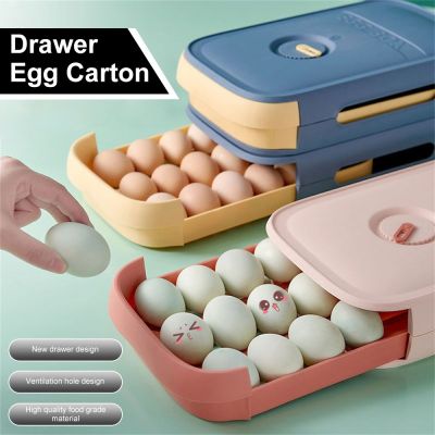 Plastic Storage Containers Drawer Organizer Boxe with Lid Egg Refrigerator Tray