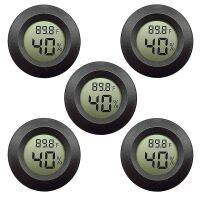 5-pack Hygrometer Thermometer Digital LCD Monitor Humidity Meter Gauge for Humidifiers Dehumidifiers Gre