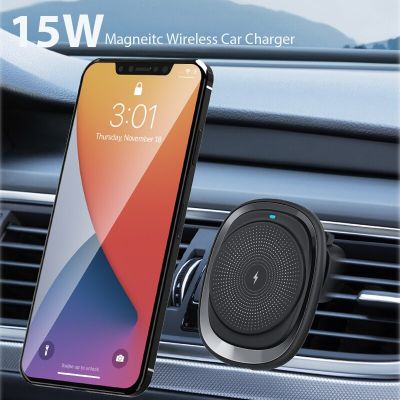 Original Wireless Charger 15W Magnetic Fast Induction Charging Phone Holder in Car Auto Alignment for iPhone 13 12 Pro Max Mini Car Chargers