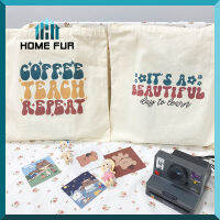 HomeFur กระเป๋าผ้า กระเป๋าสะพายไหล่ผ้าแคนวาส สไตล์เกาหลี ขนาด ขนาด 35x36 cm. พิมพ์ลายเก๋ๆไม่ซ้ำใคร