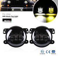 2PCs 4Inch Round Led Fog Lights 30W 6000K/3000K White/Amber Led DRL Off Road Fog Lamps For Jeep Wrangler JK TJ LJ Grand Cherokee