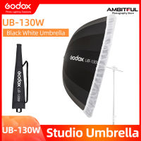 Godox UB-130W 51in 130cm Parabolic Black White Reflective Umbrella Studio Light Umbrella with Black Silver Diffuser Cloth