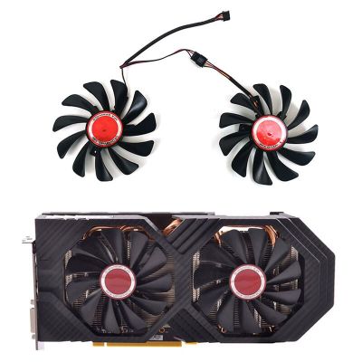XFX 2PCS 95MMCF1010U12S FDC10U12S9-C 4PIN AMD RX580 590 GPU Graphics Card Fan for XFX RX 590580 VGA Graphics Card Cooling Fan