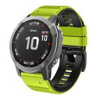 สำหรับ Garmin Fenix 7X / 6X / 5X 26Mm สายสองนาฬิกาซิลิโคนสี (สีขาวสีดำ) (ขายเอง)