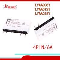 10ชิ้น/ล็อต Lyaa005y รีเลย์ใหม่ Lyaa012y Lyaa024y 4pin 6a Hf41f ทางเลือก5-Hs Hf41f 24-Hs Hf41f 12-Hs