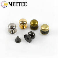 Meetee 50Pcs 4-12mm Nail Buckles Metal Rivet for Bag Purses Fastner Clasps DIY Studs Screw Buttons Leathercraft Accessory