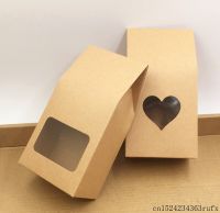【DT】 hot  50pcs Kraft Paper Gift Bags Candy Packing Bags Wedding Stand Up Seal Boxes with PVC Window 8*16*5cm