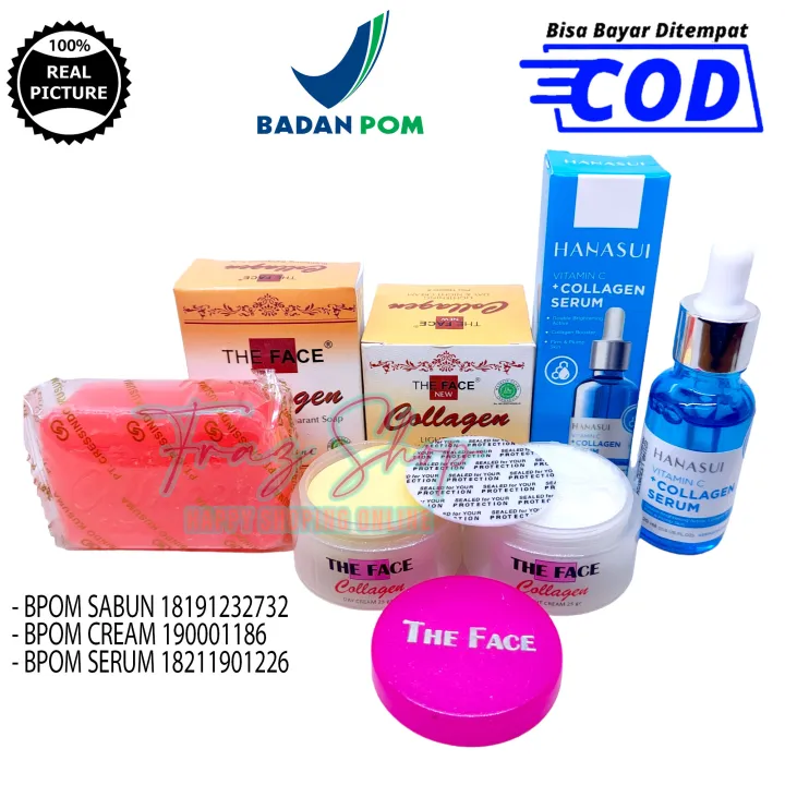 Cream Collagen The Face Plus Sabun Collagen The Face Dan Serum Hanasui