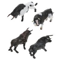 ™♟☾ 4 Pcs Simulation Bullfighting Model Wild Animals Educational Toys Toy Cow Ornament Adornment Plastic Child Dollhouse