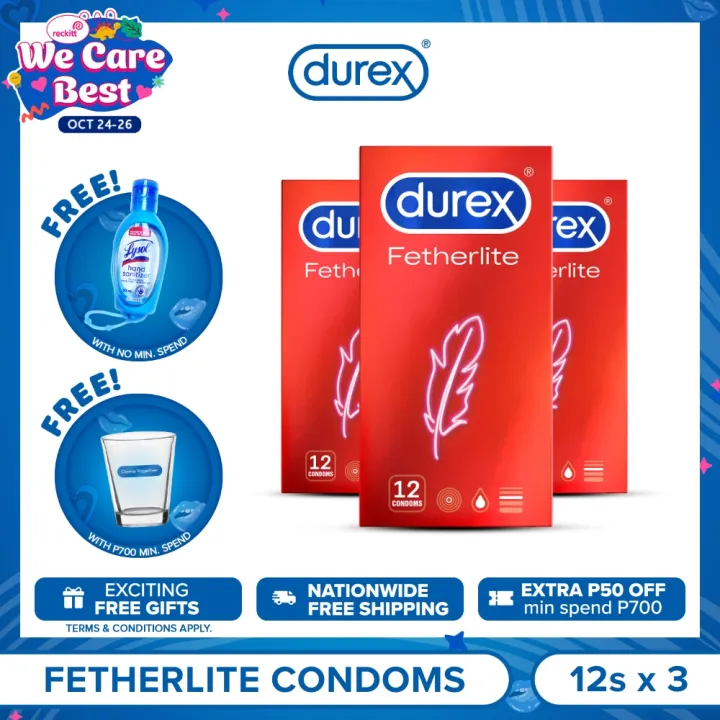 Durex Fetherlite Condoms Protection Pack Of 12s X3 Lazada Ph