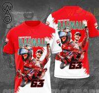 (ทั้งหมดในสต็อก XZX) เสื้อยืด  เสื้อยืด Fanmade Pramac Racing โพลีเอสเตอร์ 3D Printing S-5XL V3 (ชื่อฟรีส่วนบุคคล)