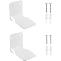 Stainless Steel Wall Mounted Book Shelves Holder Organizer Accessory Parts (White)