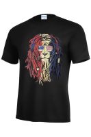 Summer Style Fashion Men T Shirt Print T-Shirts Original DJ Lion USA flag awesome assorted colorst shirt XS-4XL-5XL-6XL