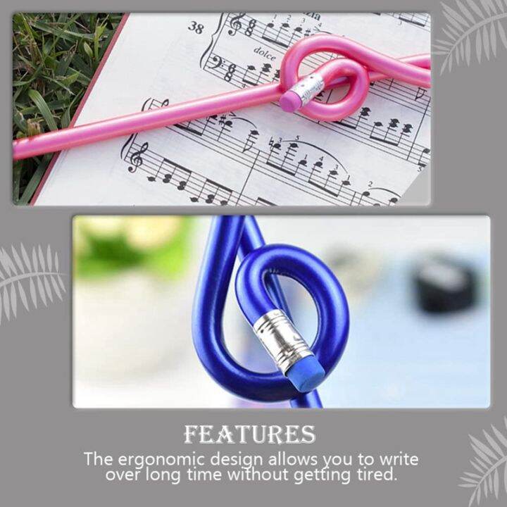 students-note-pencils-musical-note-pencils-with-eraser-colorful-music-pencils-wooden-treble-clef-bent-pencil