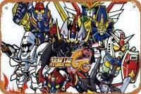 โปสเตอร์เกม Super Robot Wars GC ป้ายดีบุกห้องนั่งเล่น/ห้องนอน/โรงรถ/ป้ายไฟโลหะตกแต่งบาร์รูปป็อปคอร์นโลหะดีบุกป้ายโบราณ12 × 8นิ้ว