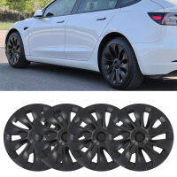 4 ชิ้น 18in ล้อ Hubcap Matte สีดำ Cool Sporty สำหรับ Tesla รุ่น 3 2017 ถึง 2023