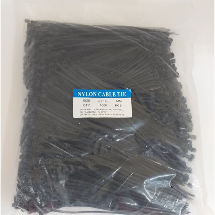 ลดราคา-สายรัดเคเบิ้ลไทร์-cable-tie-3x150mm-1000pcs-ชิ้นส่วนคอมพิวเตอร์-จอมอนิเตอร์-เมนบอร์ด-cpu-computer-cases-hub-switch-กราฟฟิคการ์ด-gaming