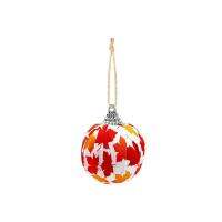 15pcs Autumn Thanksgiving Hanging Ball Decoration Pendant Maple Leaf Fabric Wrapped Ball DIY Bubble Color Ball Party Ornaments