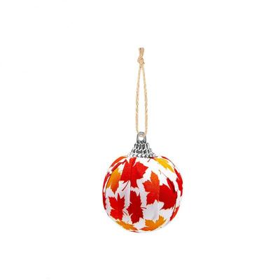 15pcs Autumn Thanksgiving Hanging Ball Decoration Pendant Maple Leaf Fabric Wrapped Ball DIY Bubble Color Ball Party Ornaments