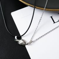 2pcs/Set Hand Magnet Attracts Couple Necklace Rope Chain Pendant Necklace Jewelry Lover Gift for Women Men Wholesale