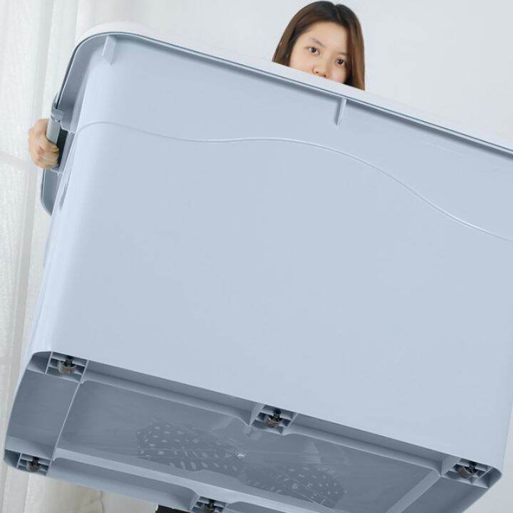 Storage box 120 liters clothes moving storage box with wheels can be
