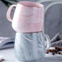 hotx【DT】 300-400ML Marble Pink Mug Cup Lovers Mugs