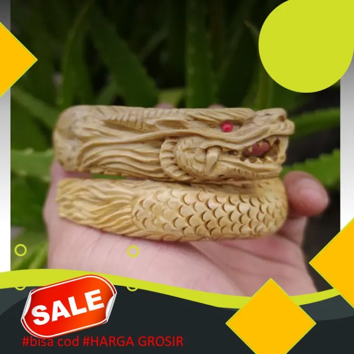 Gelang Akar Bahar Putih Ukir Naga Full Sisik Original Kualitas Lazada