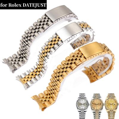 Stainless Steel Strap for Rolex DATEJUST Metal Curved End Strap Luxury Bracelet Watch Band Accessories 13/17/18/19/20/21/22mm Straps