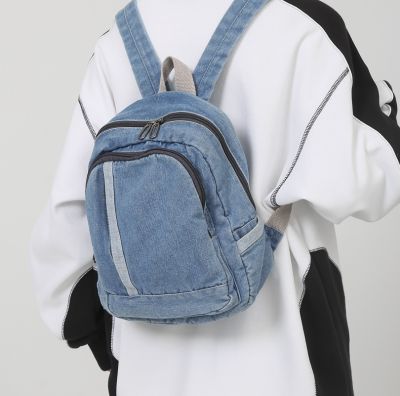 กระเป๋าผู้หญิงยีนส์กระเป๋าสะพายหลังนักศึกษากระเป๋าสำหรับวัยรุ่นคาวบอยสีฟ้า Mochila