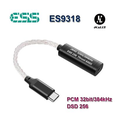 JCALLY ES9318 DSD256 PCM 32Bit/384kHz USB DAC AMP ESS HiFi Audio Interface Earphone Adapter Audiophile Headphone Amplifier