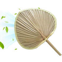 【CW】Natural Palm Leaf Hand Fan สไตล์จีน Handle Fan Hand Made Fan หวายตกแต่ง,ปาร์ตี้พัดลมงานแต่งงานผู้หญิง Gift