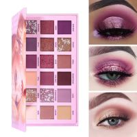 ❍ UCANBE Changeable Pink Violet Nude Eye Shadow Palette Makeup 18 Colors Matte Shimmer Glitter Eyeshadow Powder Waterproof Pigment