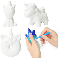 3Pcs Squeeze Toy Unicorn DIY Art Craft Soft Slow Rising Novelty Blank Painting Color Stress Relief Education Perschool For Kids