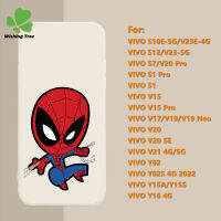 มาร์เวลเคสโทรศัพท์รูปการ์ตูนสไปเดอร์แมนสำหรับ VIVO S10E V23 V23E S12 V21 S7 V20โปร S1 S1โปร V15 V15 V17มืออาชีพ V20 Y02 Y02S เคสฝาครอบ TPU กันการกระแทกที่ Y15S Y16