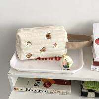 【CW】┅  Embroidery Makeup Quilt Cotton Canvas Organizer Wrist Make Up Toiletry