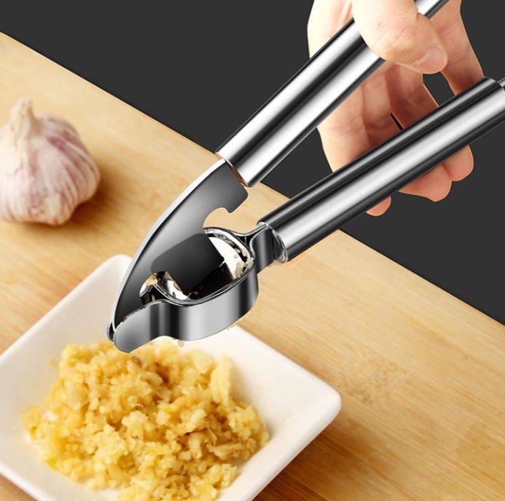 Pressed Garlic Chopper, Stainless Steel Kitchen Crusher, Hand