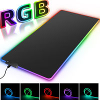 ไฟ LED แผ่นรองเมาส์สำหรับเล่นเกม RGB แผ่นรองเมาส์คอมพิวเตอร์ขนาดใหญ่ Gamer พรมกันน้ำแผ่นรองเมาส์แผ่นรองเล่นพร้อม Backlit-Deuiw