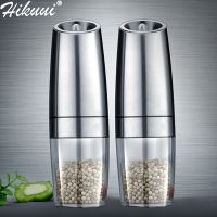 HIKUUI GRAVITY Induction Pepper Grinder Salt Mill With LED Light Kitchen Seasoning Grinding Tool Automatic Mills Dropshipping