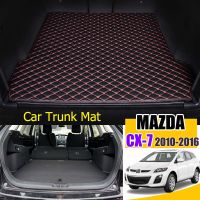 เสื่อท้ายรถหนังสำหรับ Mazda CX-7 2010-2016พรมเช็ดเท้าท้ายรถด้านหลังโคลนพรมสำหรับรถยนต์